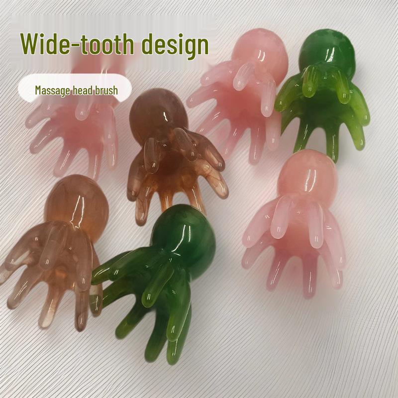 Resin Eight-Clawed Octopus Head and Neck Massager Comb
