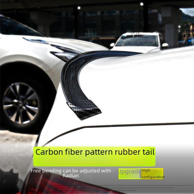 Universal Carbon Fiber Spoiler for Cars - Fixed Wind Wing Design, Punch-Free Installation, Small Size and Stylish Pattern.