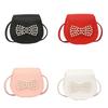 Stylish Mini Pearl Bow Shoulder Bag For Kids In Trendy Black Red Pink And Beige Colors