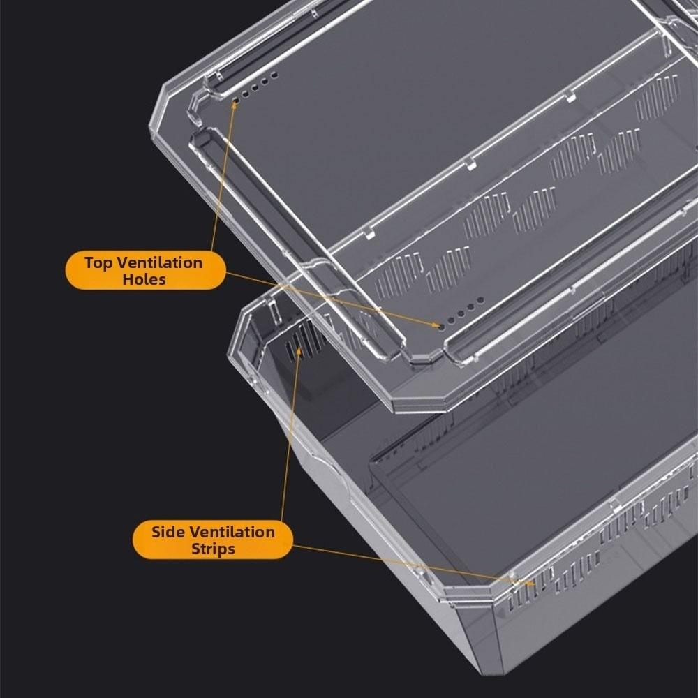 Transparent Reptile Tank Plastic Reptile Transport Container Reptile Pet Supplies