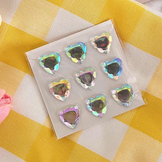 3D наклейка с искусственным кристаллом в виде сердца, самоклеящаяся, легко наносится, идеально подходит для DIY, скрапбукинга, ведения журнала