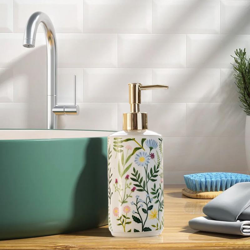 1 шт. Многоразовый контейнер для жидкости Домашний влаго- и пятностойкий Декор для ванной комнаты Керамический Элегантный Вместимость 430 мл