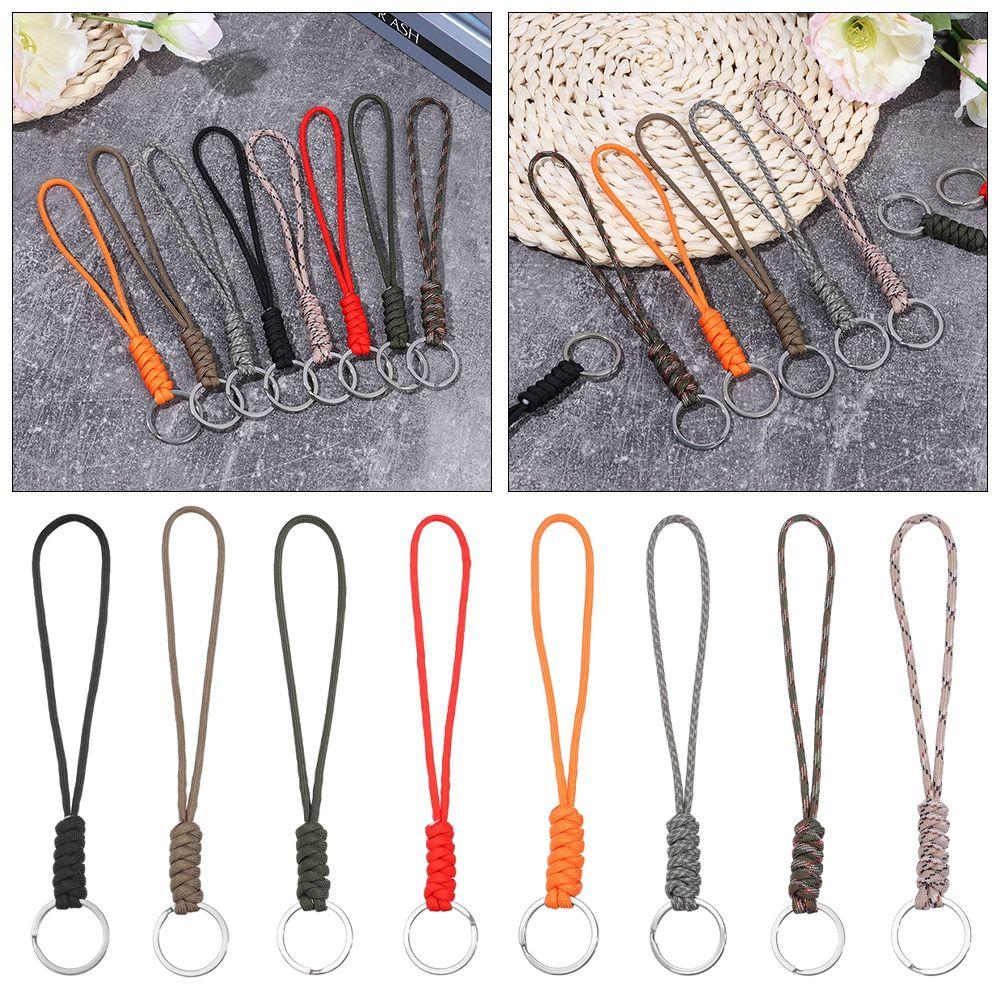 Self-Defense High Strength 8 Styles Parachute Cord Key Ring Paracord Keychain Lanyard Round Buckle