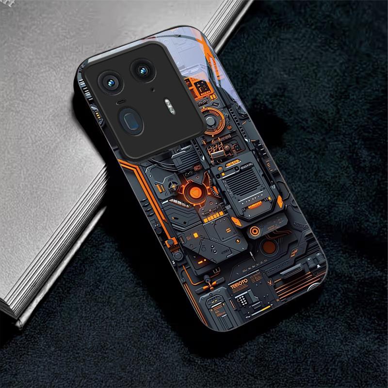 Механический Circuit Core Черный Стеклянный Чехол Для Телефона Для Motorola Moto Edge 70 60 Fusion 50 Ultra 40 Neo 30 Pro 20Lite 60s 50Neo Черная Крышка