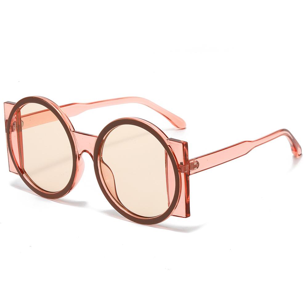 Модные круглые солнцезащитные очки в стиле ретро для мужчин и женщин, двухцветные круглые солнцезащитные очки для модных путешествий, уличных отпускных вечеринок