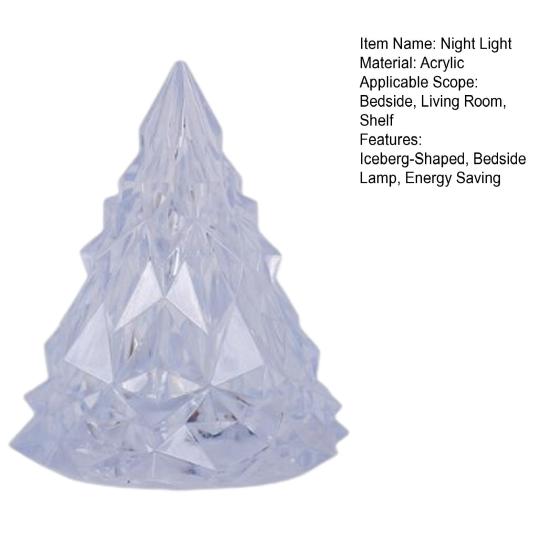 Настольный ночник в форме айсберга, акриловая статуэтка со светодиодной подсветкой, декор стола, экологичная лампа для создания атмосферы у кровати, рождественский подарок в гостиной