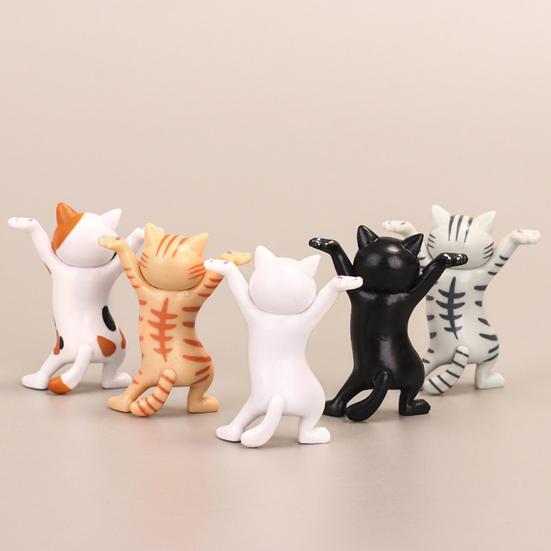 Earphone Stand Handmade Cute Dancing Cat Shape Penholder Doll Decoration for Desktop