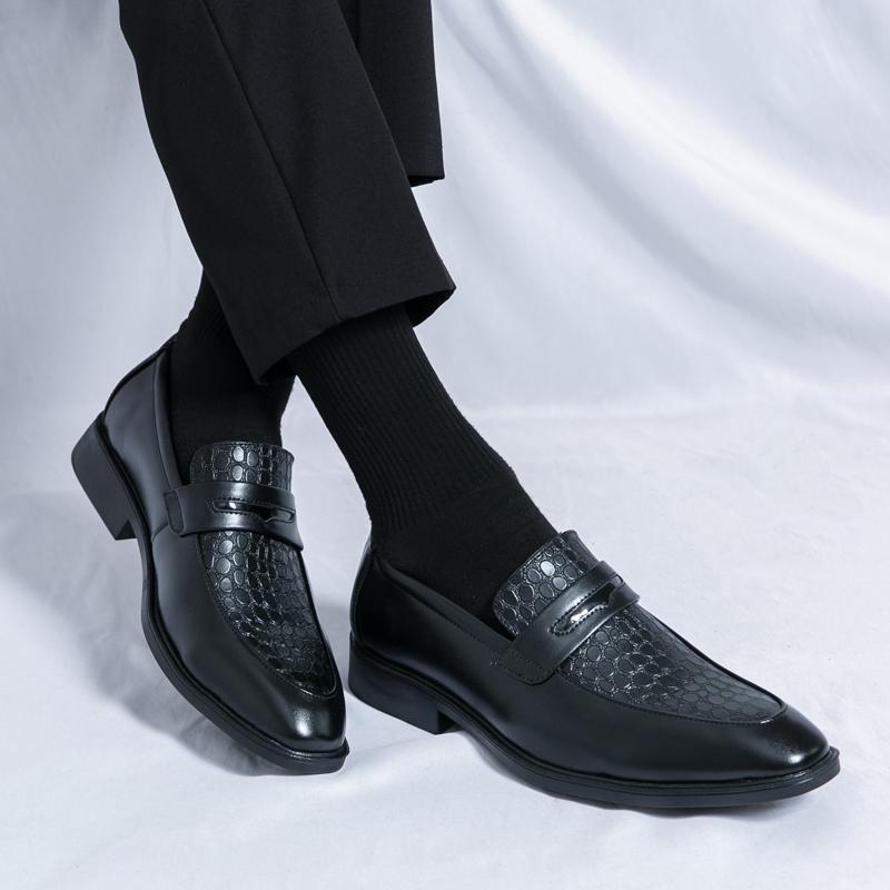Men Loafers Black Office Shoes Formal Business Blue Wedding Dress Prom Blazers Tuxedo Party Shoes Large Size