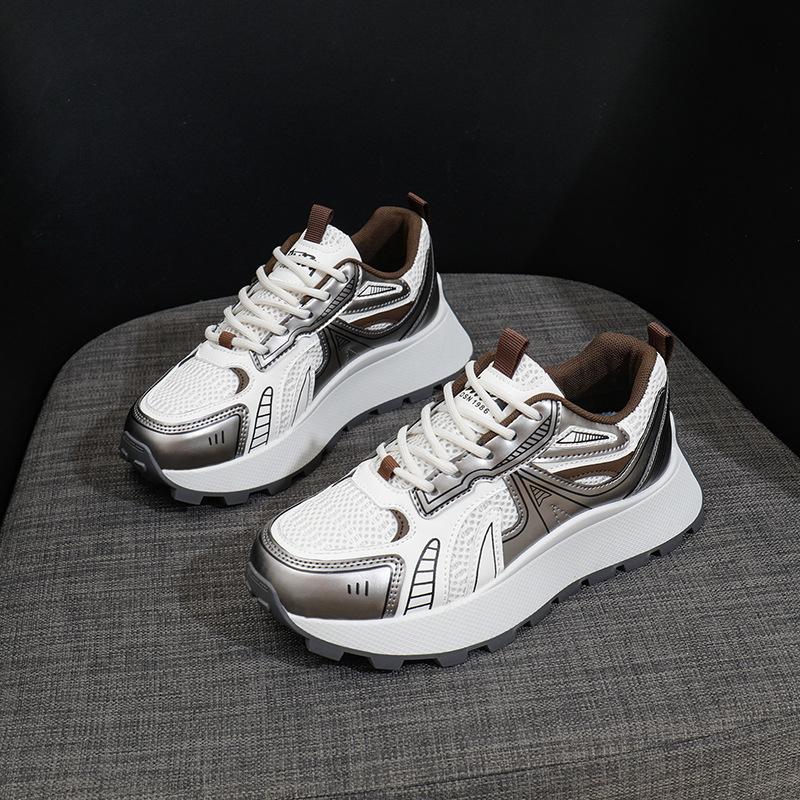 Ins Korean Version of the New Dad Shoes for Women 2025 Spring Student Running Sports Thick-soled Heightening Casual Shoes AM1090