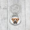 Bullmastiff - Geometric Keychain with a Photo and the Inscription Art-Dog