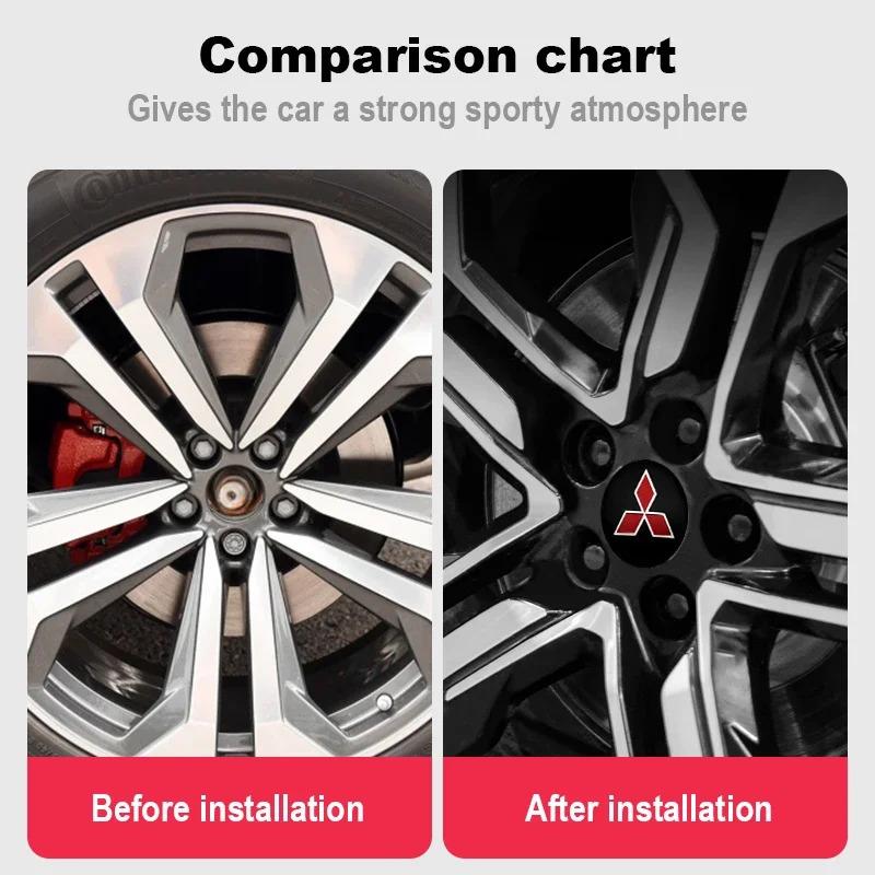 vdpc7 4Pcs 56mm 60mm Car Wheel Hub Center Cap Badge HubCap Auto Accessories For Mitsubishi Lancer Pajero Sport ASX L200 Eclipse Cross