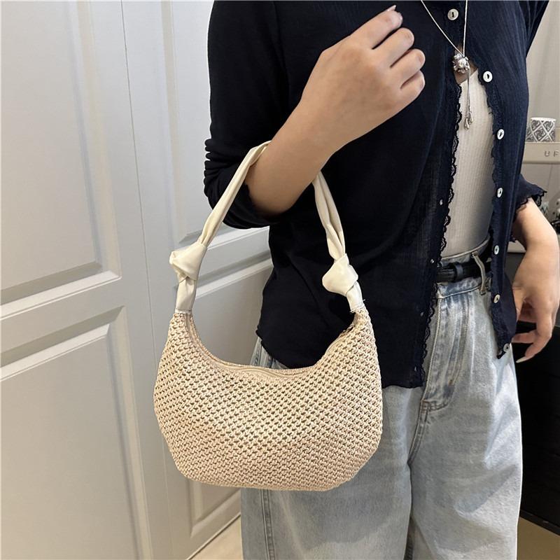 Trend Woven Bag Women's New Casual Straw Shoulder Bag Beach Tote Bag Underarm Bag