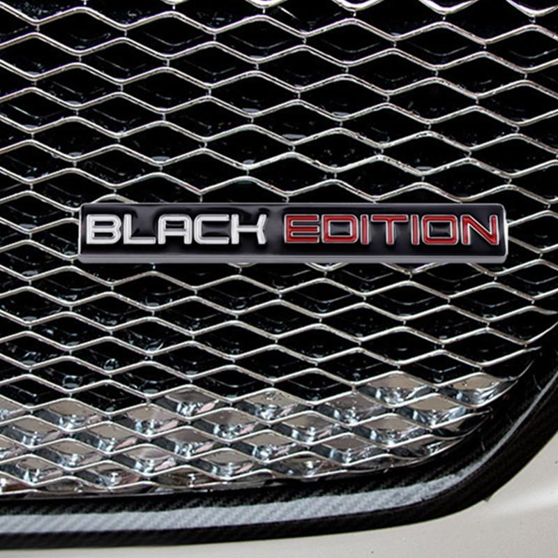 BLACK EDITION Наклейка на решетку радиатора автомобиля Металлическая эмблема автомобиля Стайлинг Значки Украшения кузова автомобиля Универсальная наклейка для экстерьера автомобиля Декор