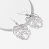 Trendy Silver Plated Leaf Earrings For Women Unique Asymmetric Fashion Piece