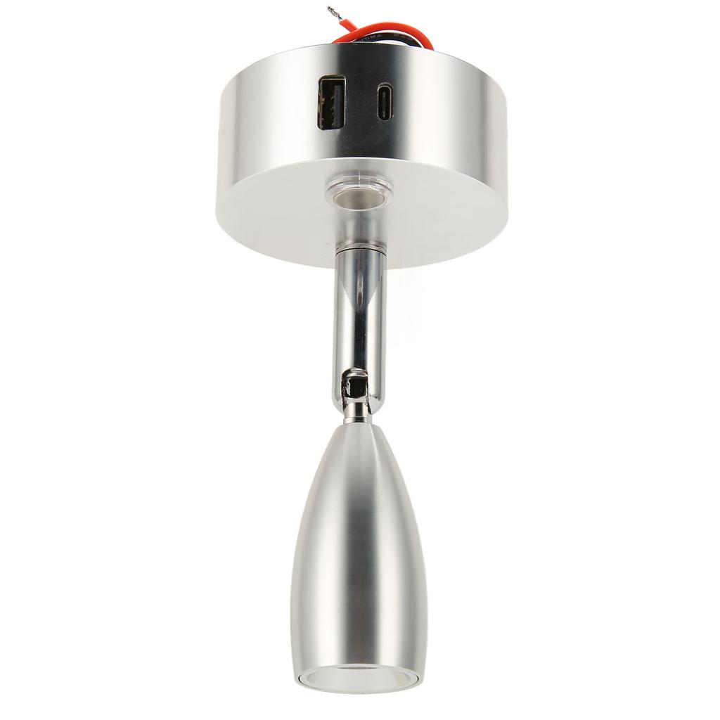 Лампа для чтения в автофургоне с портом USB Type C, синяя, ночная, 3-цветная, с регулировкой яркости, полированная