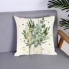45x45CM Square Pillow Case Natural Plant Fashion Letter Print Modern Zipper Linen