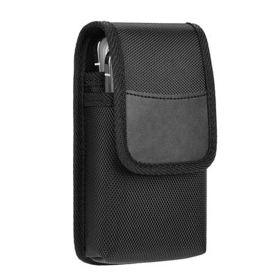 Поясная сумка Oxford Double Layer для iPhone 15 Pro Max с пряжкой и кожаным чехлом