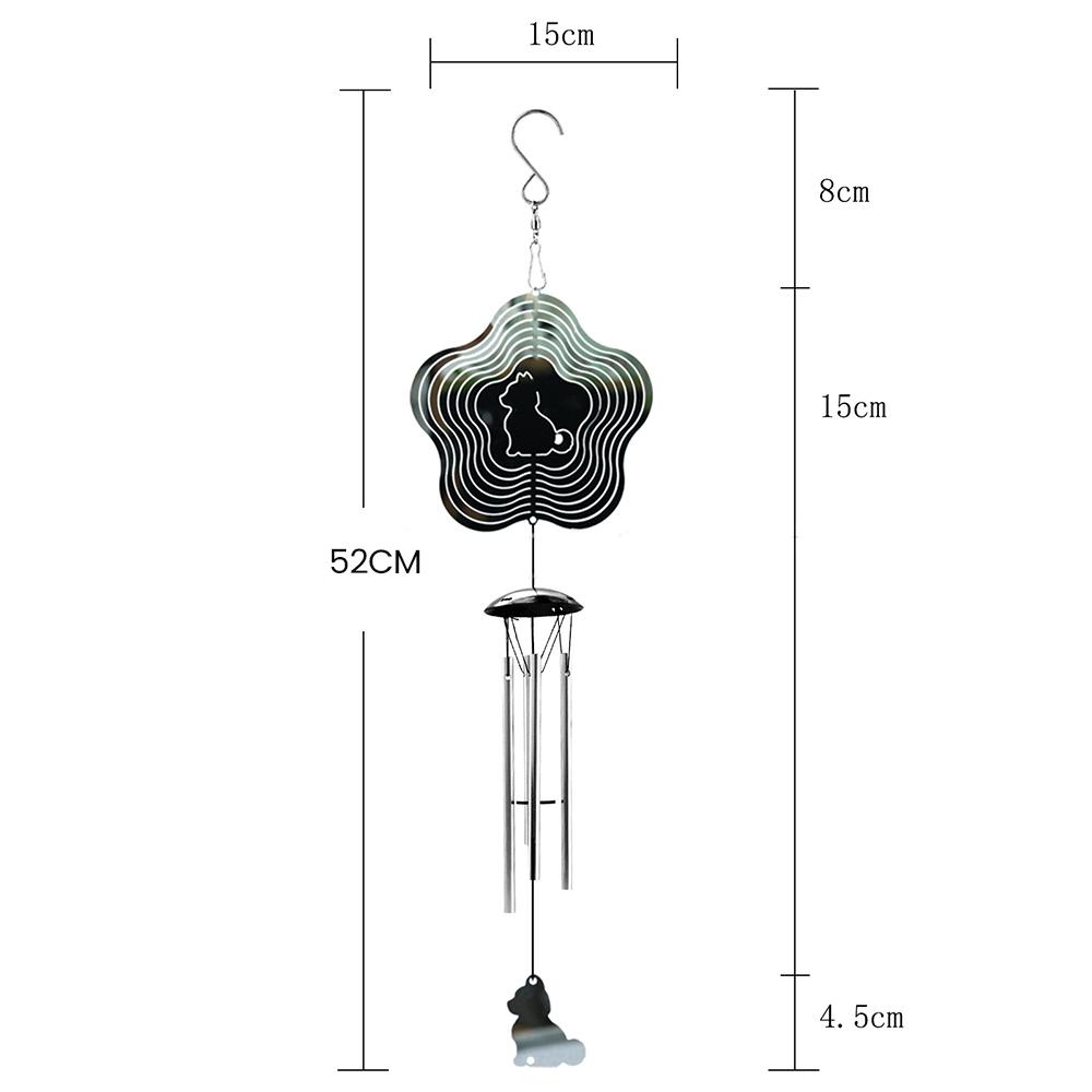 3D Rotating Wind Chimes Creative Metal Mirror Wind Spinner Pendant Garden Decoration Wind Spinner Home Decor Accessories