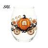 Decorative Aesthetic Water Tumblers Stemless Wine Glasses with Marine Animal Pattern, 420ml Capacity, High Borosilicate Cute Egg Shaped Glass