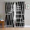 Черно-белые полосатые прозрачные шторы с геометрическим рисунком для гостиной, вуаль, занавеска для спальни, ванной комнаты, тюлевые шторы, оконные шторы