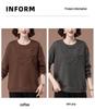 Plus Size Casual Sweatshirt for Middle-Aged Women - Early Autumn Round Neck Top