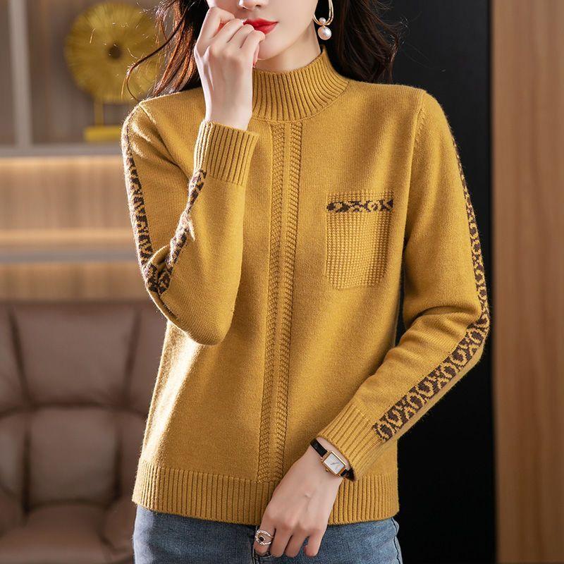 Модный шерстяной свитер, базовый кашемировый женский трикотаж, пуловер, водолазка с длинным рукавом, осенне-зимняя одежда, топы