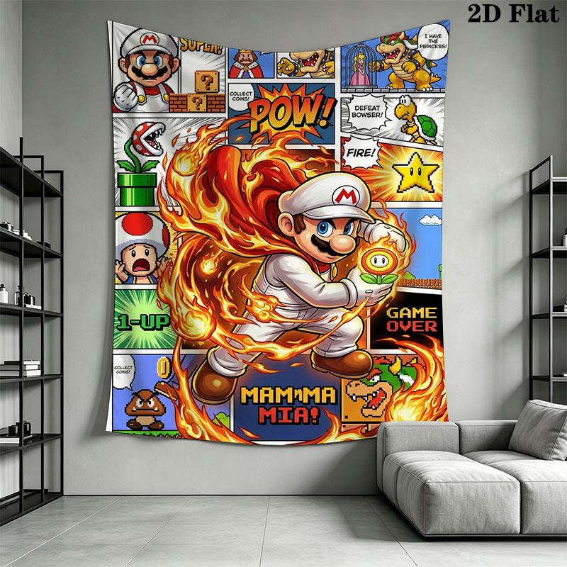 Grow Mario Fruit Wall Hanging Printed Fabric Blanket Decorative Tapestries for Bedroom Living Room Home Decor
