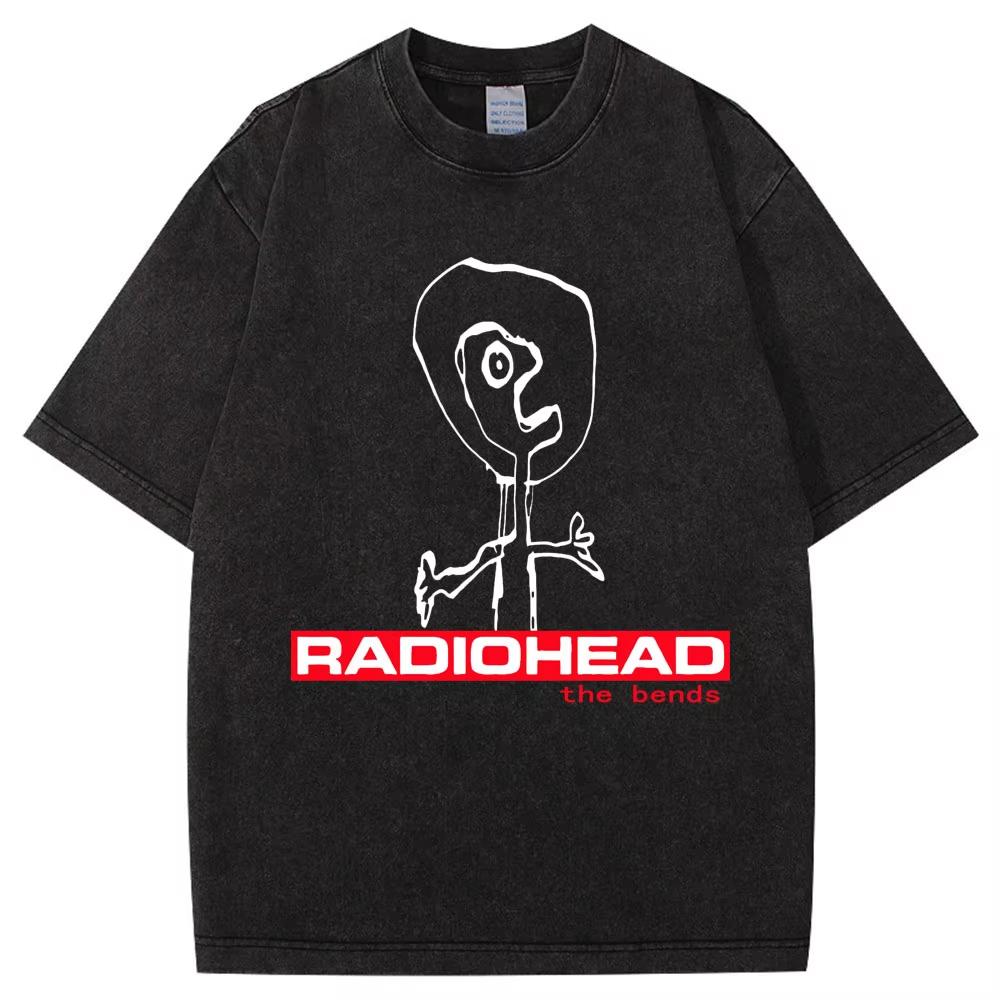 Стильная ретро-футболка Radiohead The Bends для мужчин и женщин, модная, хип-хоп, готическая, оверсайз, хлопковая, повседневная, мужские футболки