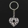 Fashion Heart Flower 30x30mm Pendant 30mm Key Ring Metal Chain Bronze   Men Car Gift Souvenirs Keychain