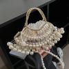 Retro Pearl Handbag, Shell-type Women's Dinner Bag, Retro Oblique Span Bag, Hollow Fan Bag, Evening Bag.