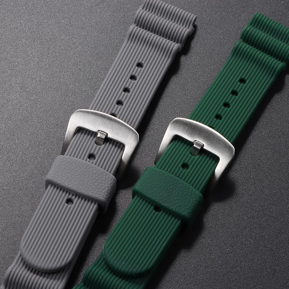 22mm Sport Silicone Watchband for Seiko Women Men Waterproof Diving Rubber Strap for Water Ghost Wrist Bracelet Accessories