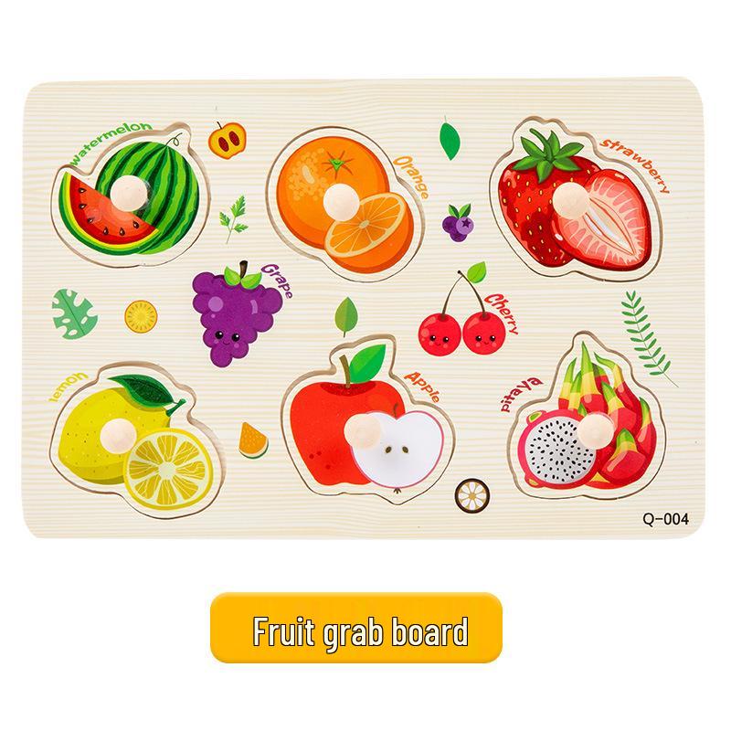 Montessori Wooden Pegboard Puzzle - Educational Toy for Letter, Number & Shape Cognition