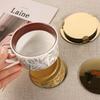 Scald-proof Insulated Cup Mat Mirror-like Drink Pad Gold Stainless Steel Coaster Set  Restaurant