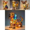 Кошка Собака Изделие из смолы Ночник с питанием от USB для спальни и кабинета