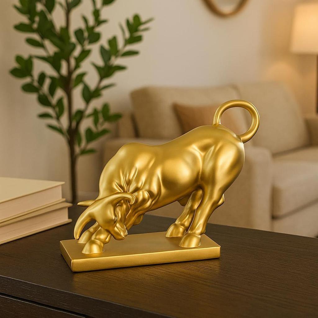 Bull Statue for Home Decor - Aesthetic Showpiece - Decorative Sculpture for Home Decor & Office Decor - 15x8.5x12 CM