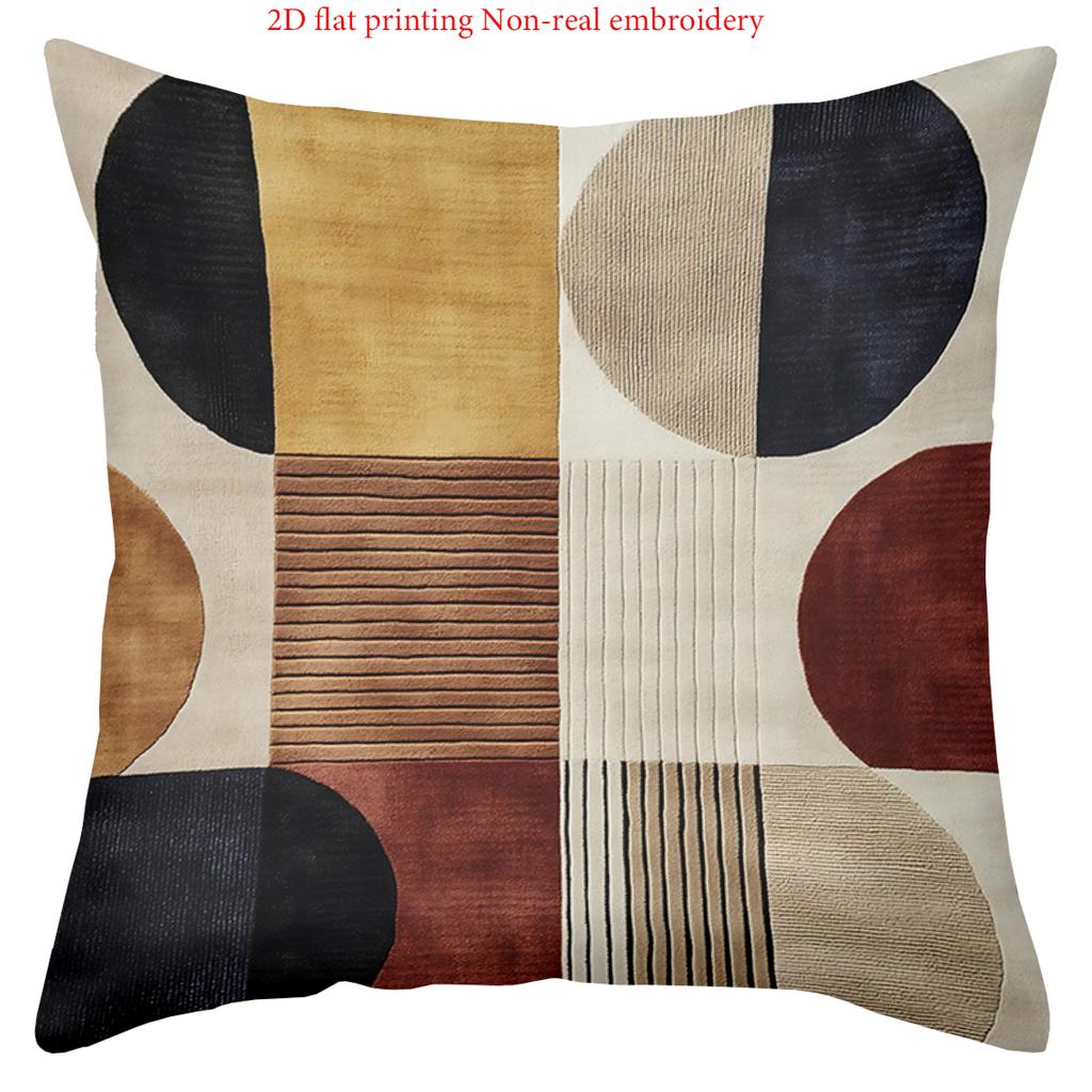 Современный геометрический узор, 2D-печать, наволочка из полиэстера, декоративный чехол для подушки на диван, прикроватная подушка