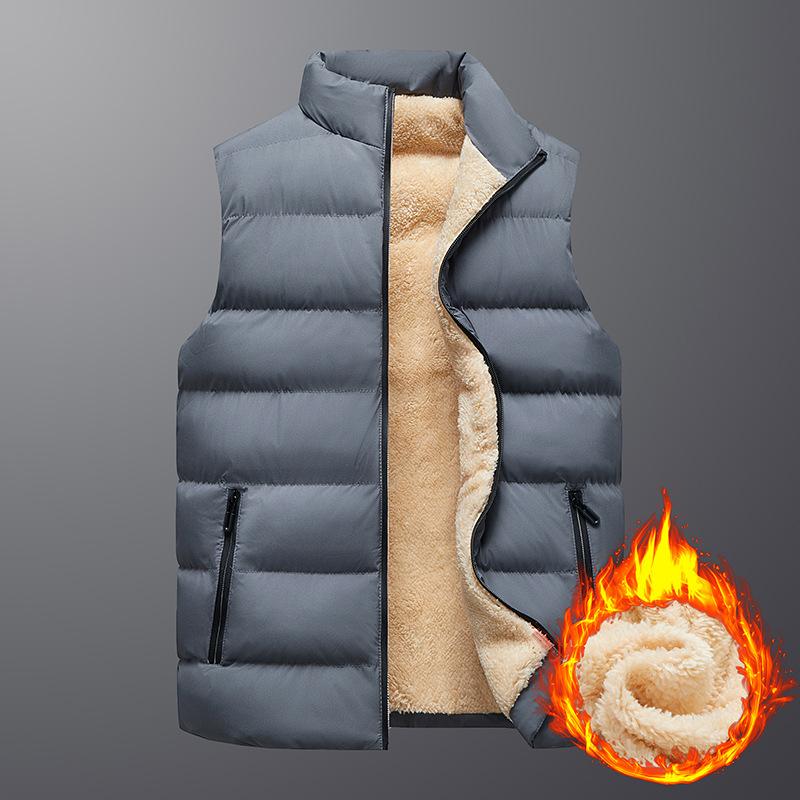 Mens Sleeveless Body Warmer Puffer Quilted Padded Bomber Jackets Lamb Fleece Vest