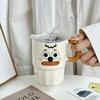 Clown Straw Cup with Lid Mug High looking Creative Ceramic Water Cup Couple Coffee Cup Activity Souvenir Gift
