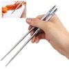 1Pair Length Pattern Stainless Steel Chopsticks Pair New