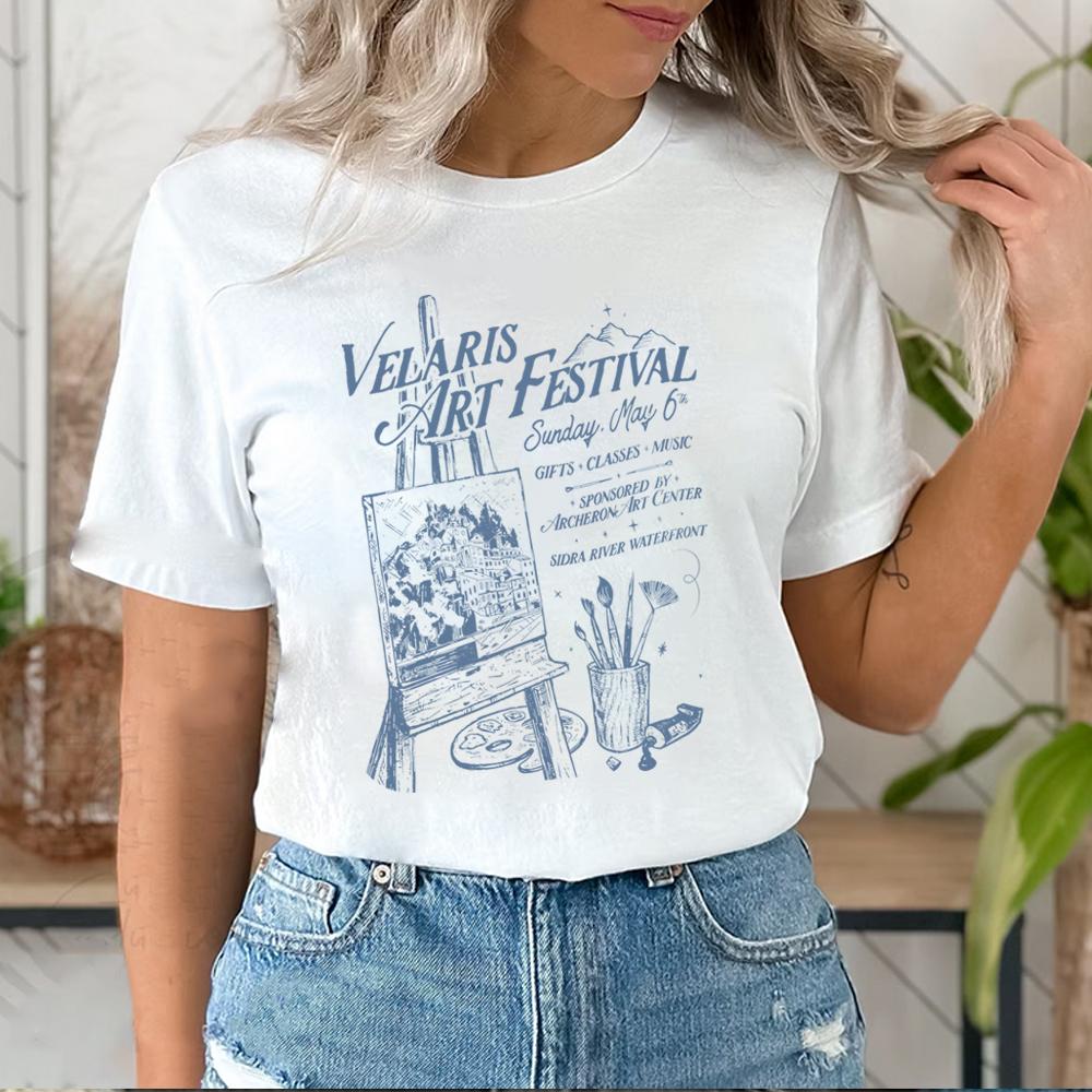 Футболка Фестиваль Искусств Веларис Рубашки ACOTAR Ночной Двор Лицензионные Товары SJM Графическая Футболка Книжная Футболка Унисекс Эстетичная Одежда