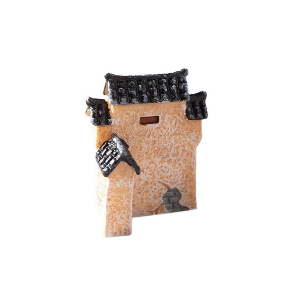 Креативный декоративный мини-домик из смолы в китайском стиле, ретро, миниатюрные старые городские ворота, смола, бонсай, ландшафтный дизайн, сказочный сад