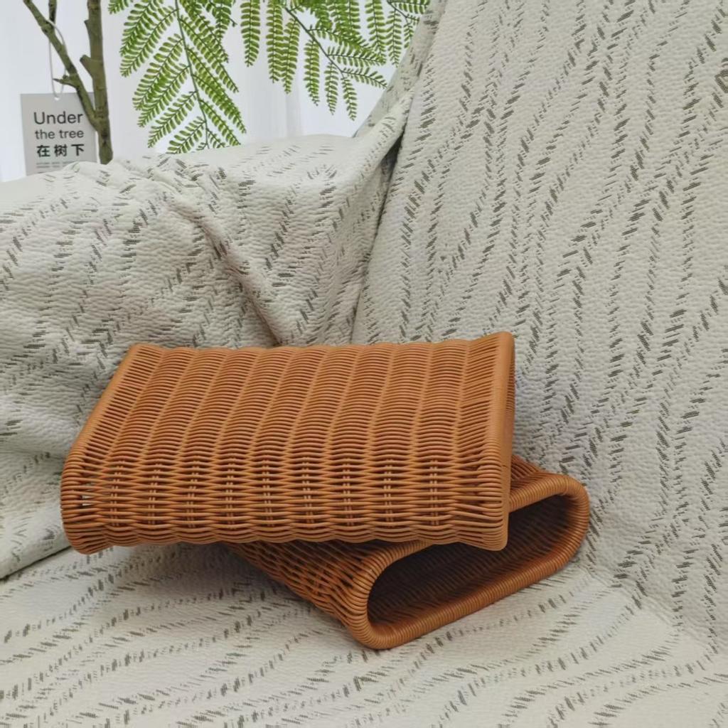 Sauna Headrest Pillow Ergonomic Breathable Cervical Spine Pillow Artificial Rattan Handwoven Neck Rest for SPA Steam Room Home