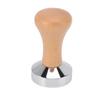 304 Stainless Steel Flat Base Coffee Tamper Wooden Handle Coffee Press Hammer for Home Shop