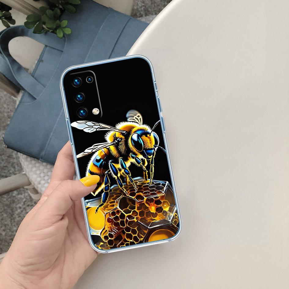 FM5 Арт Пчелы Мультяшный Мягкий Прозрачный Чехол для Телефона для Samsung Galaxy A04 A04S A14 A23 A34 A54 M23 M33 M52 M53