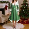 Рождественские платья с принтом для женщин, винтажное рождественское платье миди, повседневные платья, коктейльное платье, вечерние праздничные платья