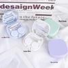 Portable Leak-Proof Contact Lens Case with Mirror - Stylish Double-Compartment for Colored Lenses