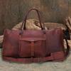 Мужская коричневая дорожная кожаная дорожная сумка для спортзала на ночь из натуральной винтажной дорожной сумки