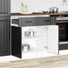 VidaXL Kitchen Cabinet Lucca Black Engineered Wood, Sink Cabinet, Kitchen Cabinet with Drawer, Kitchen Cabinet At 853738