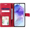 Coque de protection - BOOLING - pour Samsung Galaxy A55 5G - Cuir PU - Rouge - Support intégré