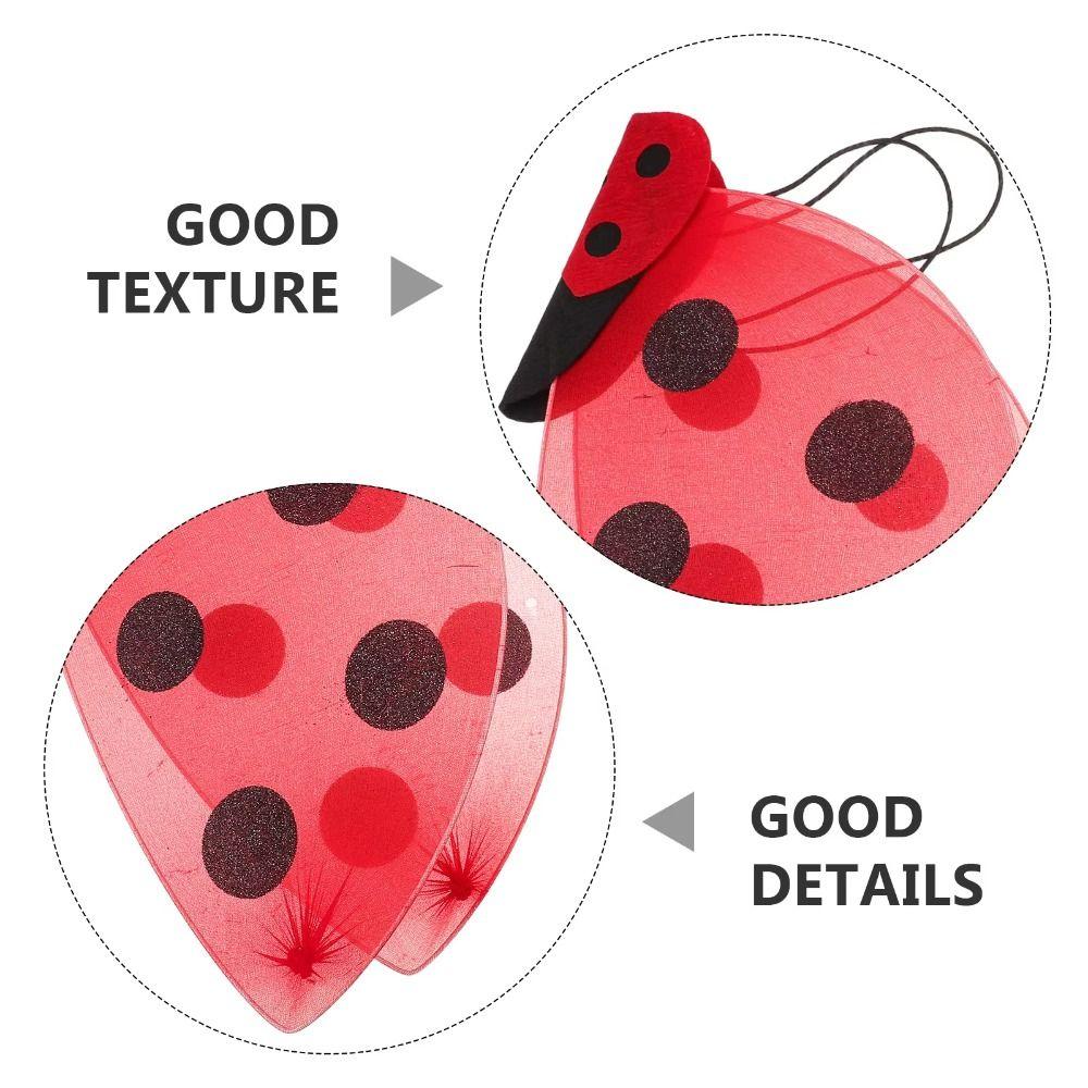 Headband Ladybug Costume Foldable Wings Performance Costumes Insect-themed Costumes  Halloween